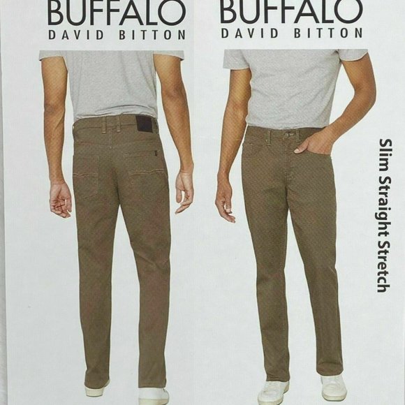 Buffalo SAM-X Brown Denim Jeans Mens Size 40 x 30 Slim Fit Straight Leg - Picture 6 of 12